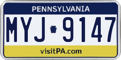 PA license plate MYJ9147
