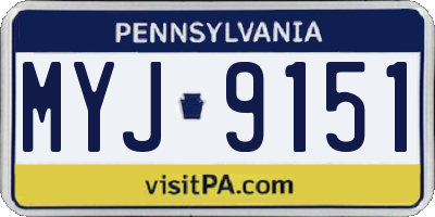 PA license plate MYJ9151