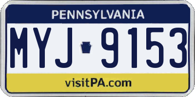 PA license plate MYJ9153
