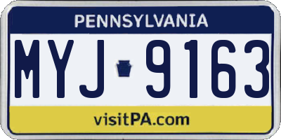 PA license plate MYJ9163