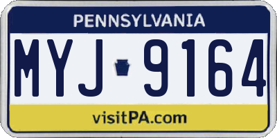 PA license plate MYJ9164
