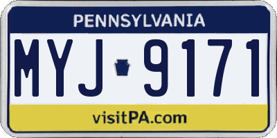 PA license plate MYJ9171