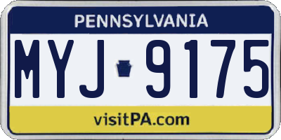 PA license plate MYJ9175