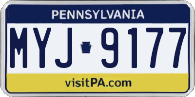 PA license plate MYJ9177