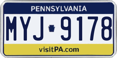 PA license plate MYJ9178