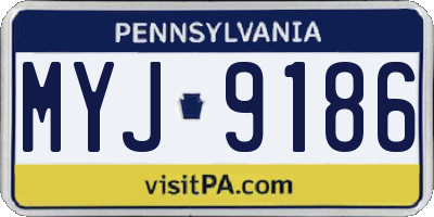 PA license plate MYJ9186