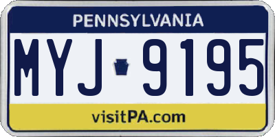 PA license plate MYJ9195
