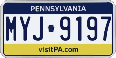 PA license plate MYJ9197