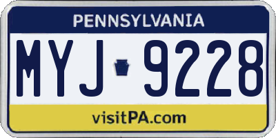 PA license plate MYJ9228