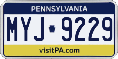 PA license plate MYJ9229