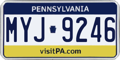 PA license plate MYJ9246