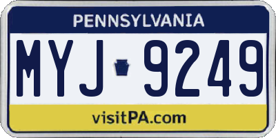 PA license plate MYJ9249