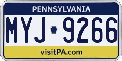 PA license plate MYJ9266