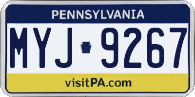 PA license plate MYJ9267