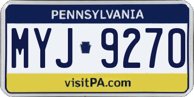 PA license plate MYJ9270