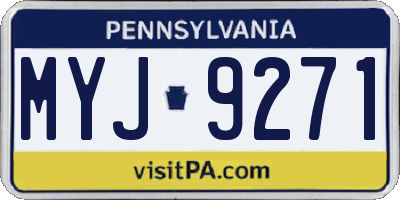 PA license plate MYJ9271