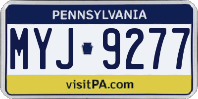 PA license plate MYJ9277