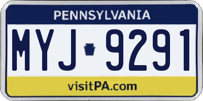PA license plate MYJ9291