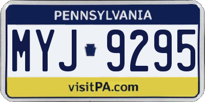 PA license plate MYJ9295