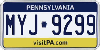 PA license plate MYJ9299