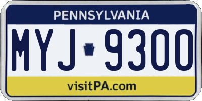 PA license plate MYJ9300