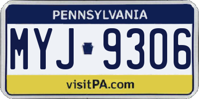 PA license plate MYJ9306