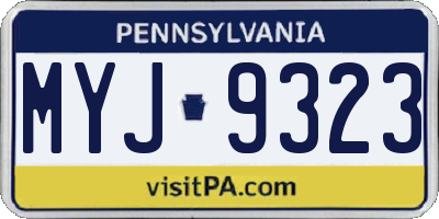 PA license plate MYJ9323