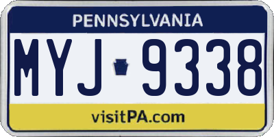 PA license plate MYJ9338