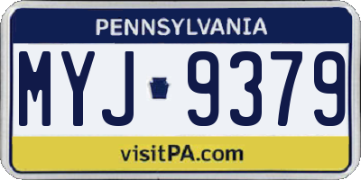 PA license plate MYJ9379