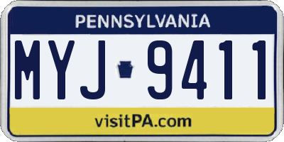 PA license plate MYJ9411