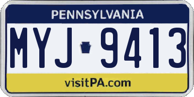 PA license plate MYJ9413
