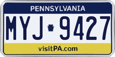 PA license plate MYJ9427