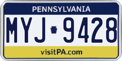 PA license plate MYJ9428