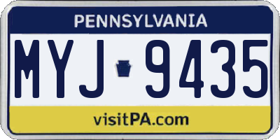 PA license plate MYJ9435