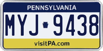 PA license plate MYJ9438