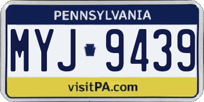 PA license plate MYJ9439