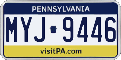 PA license plate MYJ9446