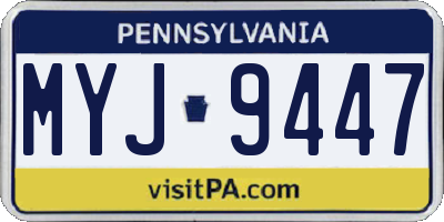 PA license plate MYJ9447