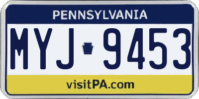 PA license plate MYJ9453