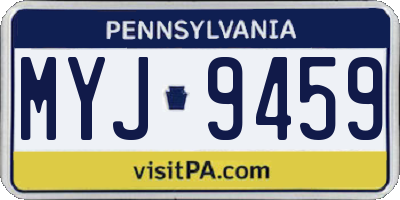 PA license plate MYJ9459