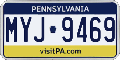 PA license plate MYJ9469