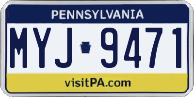 PA license plate MYJ9471