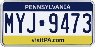 PA license plate MYJ9473