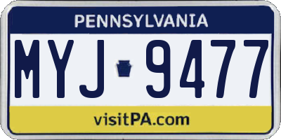 PA license plate MYJ9477