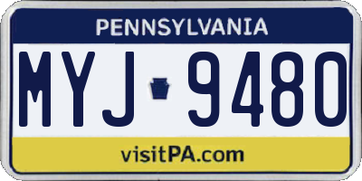PA license plate MYJ9480