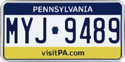 PA license plate MYJ9489