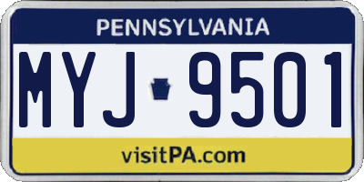 PA license plate MYJ9501