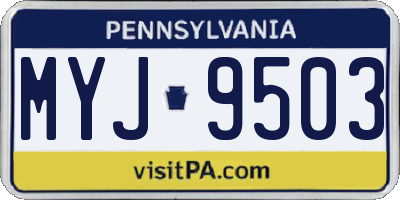PA license plate MYJ9503