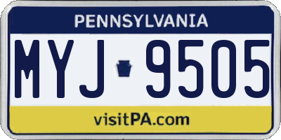 PA license plate MYJ9505