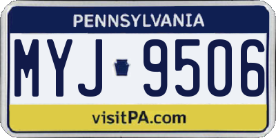 PA license plate MYJ9506
